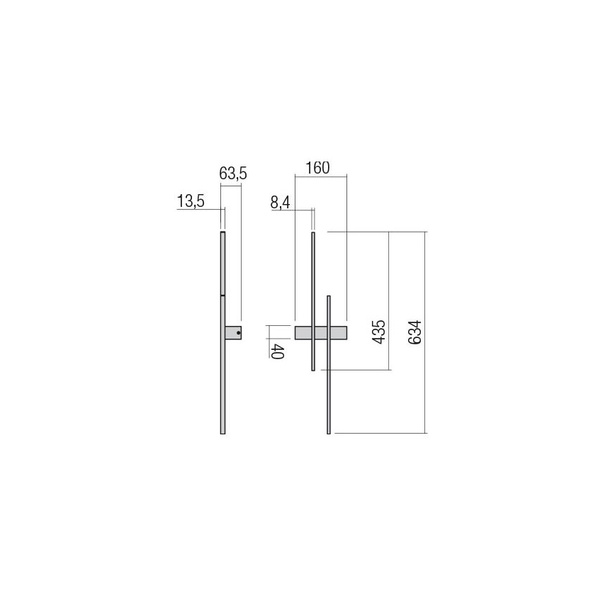 Redo 01-2747 - LED Nástenné svietidlo TANGENT LED/13W/230V CRI 90 čierna