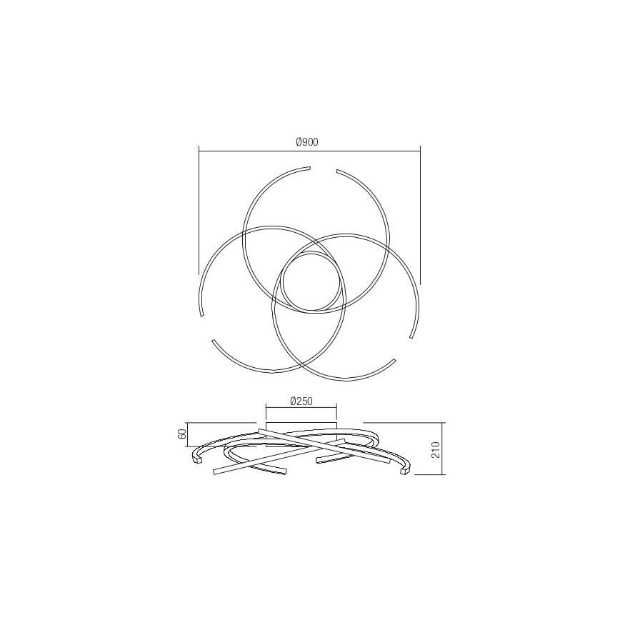 Redo 01-2748 - LED Stmievateľné stropné svietidlo ALIEN LED/75W/230V 3000K pr. 90 cm biela