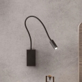 Redo 01-2755 - LED Flexibilná lampička WALLIE LED/3W/230V USB CRI 90 čierna