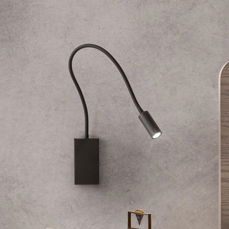 Redo 01-2755 - LED Flexibilná lampička WALLIE LED/3W/230V USB CRI 90 čierna