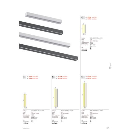 Redo 01-2766 - LED nástenné svietidlo PLOT LED/35W/230V 120 cm biele