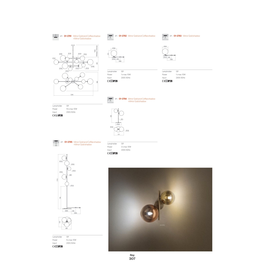 Redo 01-2784 - Stolná lampa ROY 2xG9/10W/230V