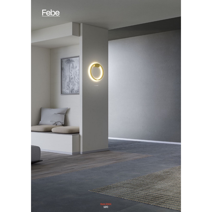 Redo 01-2819 - Stmievateľné LED nástenné svietidlo FEBE LED/24W/230V čierne