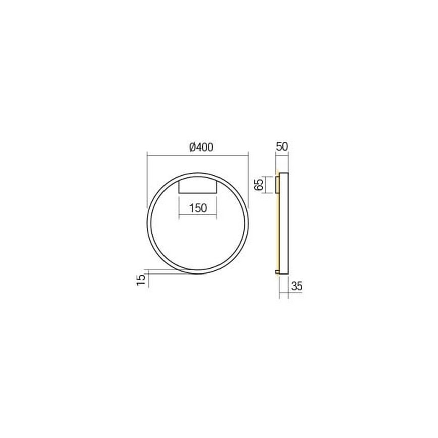 Redo 01-2819 - Stmievateľné LED nástenné svietidlo FEBE LED/24W/230V čierne