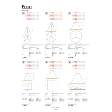 Redo 01-2865 - LED Stmievateľný luster na lanku FEBE LED/37W/230V zlatá