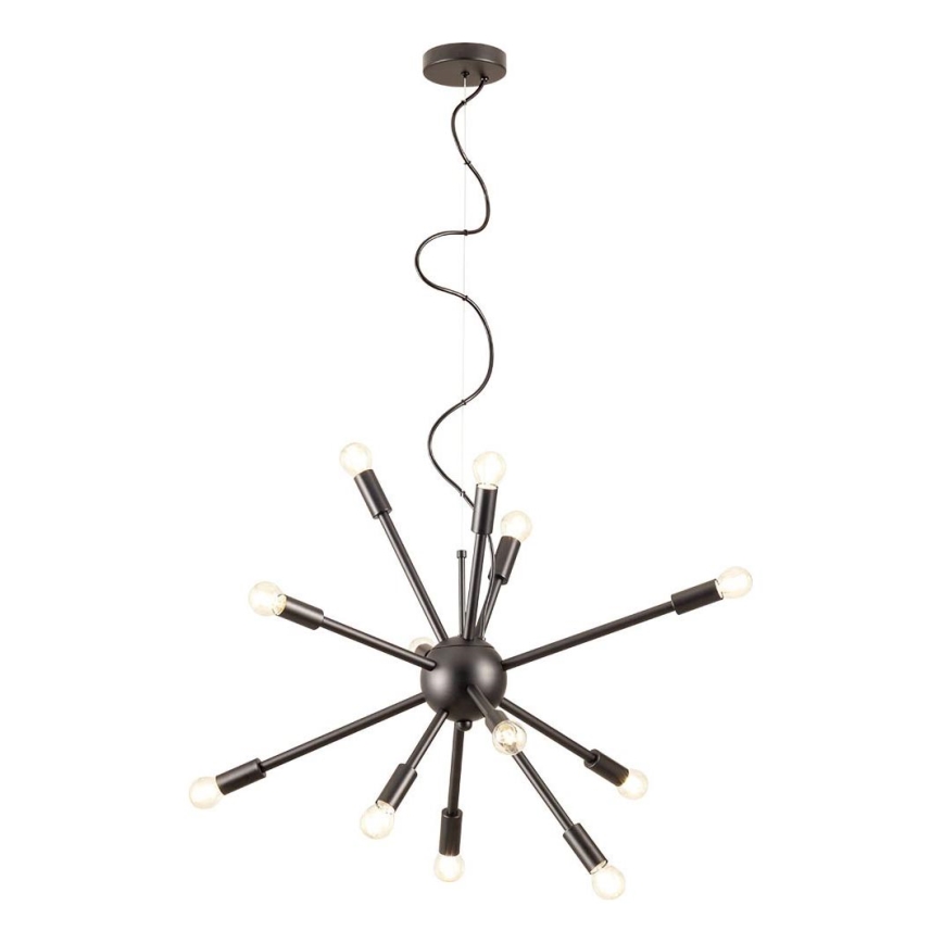 Redo 01-2934 - Závesný luster STELLAR na lanku 12xE14/25W/230V čierny