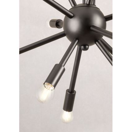 Redo 01-2934 - Závesný luster STELLAR na lanku 12xE14/25W/230V čierny