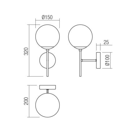 Redo 01-2942 - Nástenné svietidlo MUNDI 1xE14/28W/230V meď/dymové