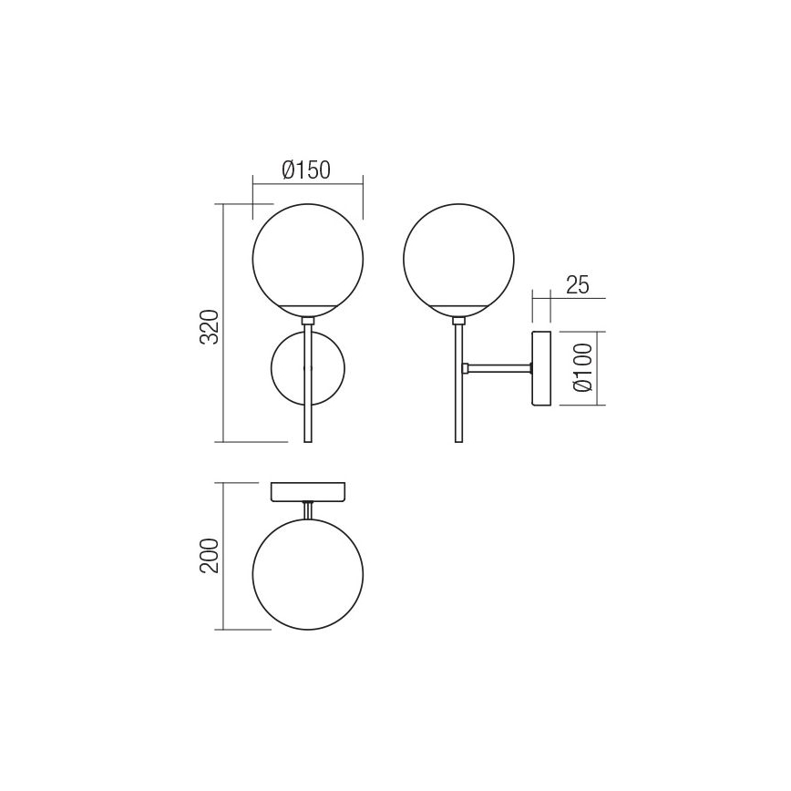 Redo 01-2942 - Nástenné svietidlo MUNDI 1xE14/28W/230V meď/dymové