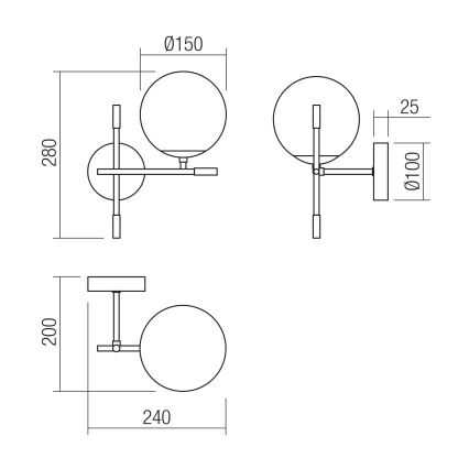 Redo 01-2944 - Nástenné svietidlo ESSENTIAL 1xE14/28W/230V pravá