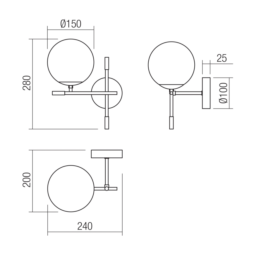 Redo 01-2945 - Nástenné svietidlo ESSENTIAL 1xE14/28W/230V ľavá