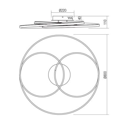 Redo 01-2973 - LED Stropné svietidlo CENTRIX LED/92W/230V bronzová