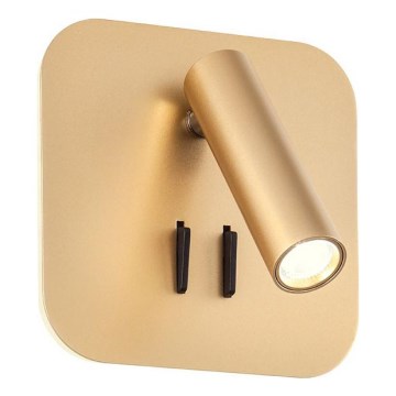 Redo 01-2977 - LED nástenné svietidlo QUDA LED/6W/230V + LED/3W 3000K CRI 90 USB zlaté