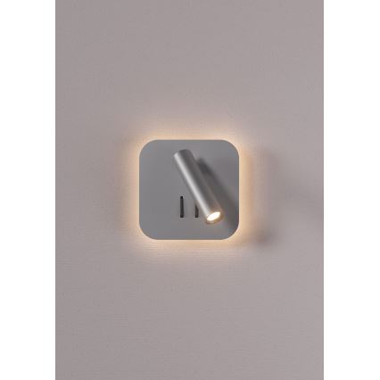 Redo 01-2978 - LED Nástenné svietidlo QUDA LED/6W/230V + LED/3W 3000K CRI 90 USB matný chróm