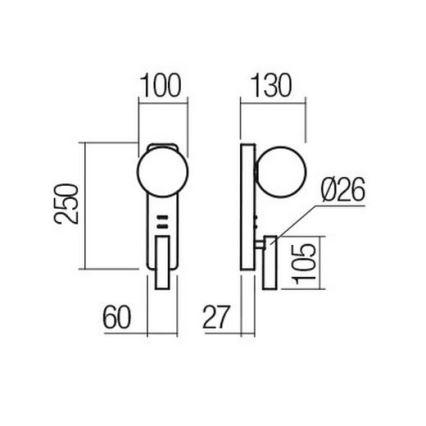 Redo 01-2992 - LED nástenné svietidlo OASIS LED/3W/230V + 1xG9/10W USB CRI 90 bronzové