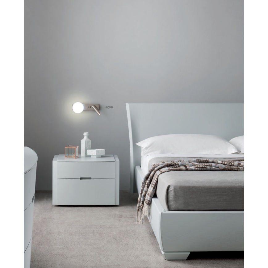 Redo 01-2993 - LED nástenné svietidlo OASIS LED/3W/230V + 1xG9/10W USB CRI 90 lesklý chróm