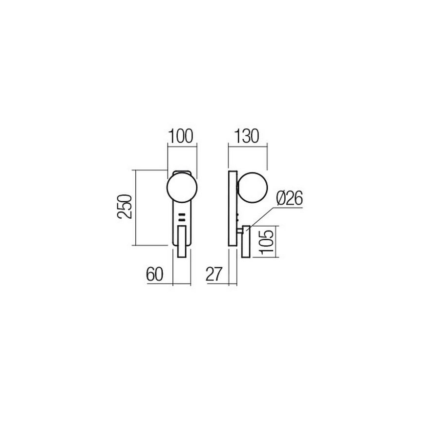 Redo 01-2994 - LED nástenné svietidlo OASIS LED/3W/230V + 1xG9/10W USB CRI 90 čierna