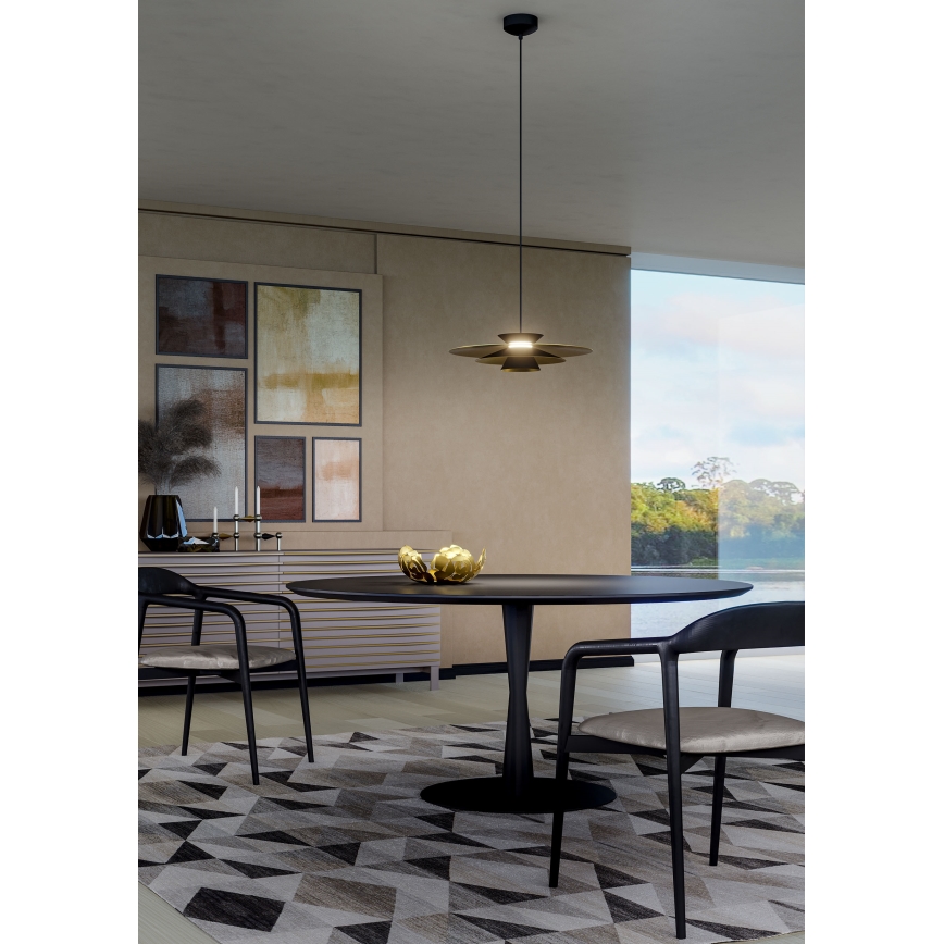 Redo 01-3001 - LED luster na kábli FARGO LED/16,5W/230V CRI 90 pr. 50 cm čierna/zlatá