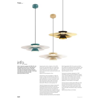 Redo 01-3001 - LED luster na kábli FARGO LED/16,5W/230V CRI 90 pr. 50 cm čierna/zlatá