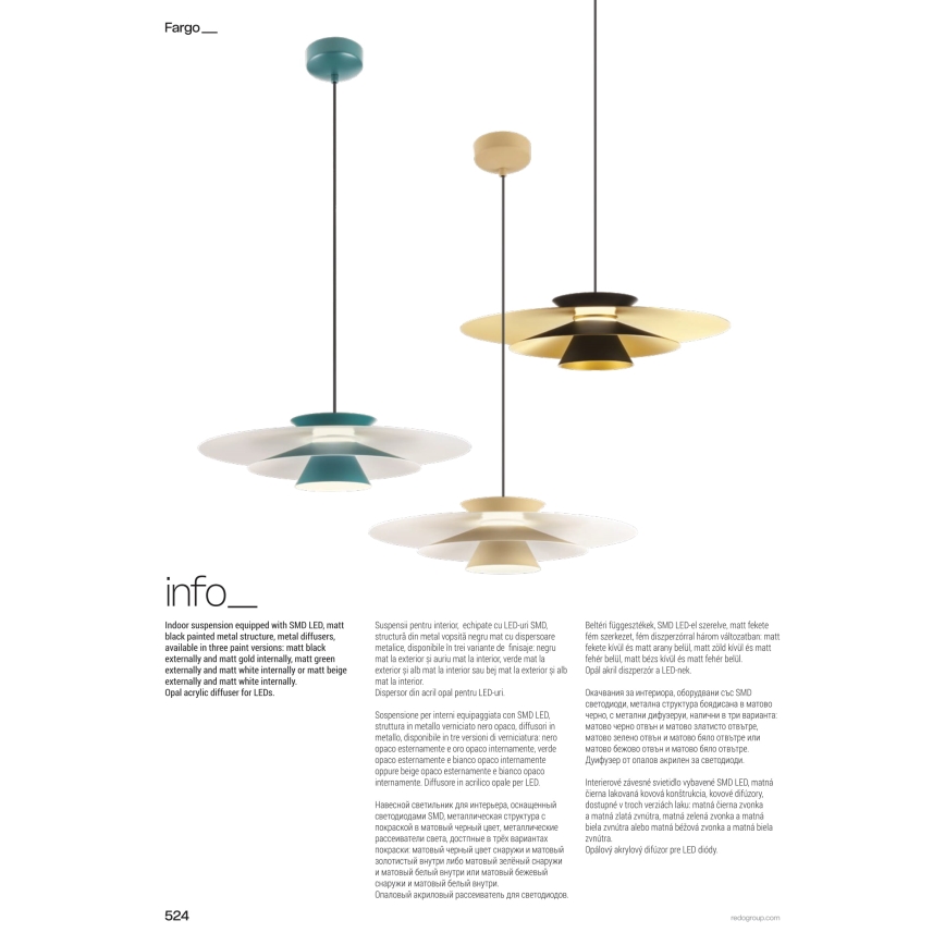 Redo 01-3001 - LED luster na kábli FARGO LED/16,5W/230V CRI 90 pr. 50 cm čierna/zlatá