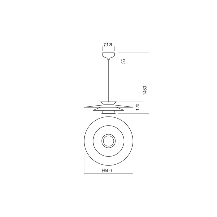 Redo 01-3001 - LED luster na kábli FARGO LED/16,5W/230V CRI 90 pr. 50 cm čierna/zlatá