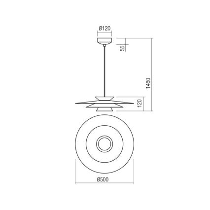 Redo 01-3003 - LED luster na lanku FARGO LED/16,5W/230V CRI 90 priemer 50 cm béžová/biela