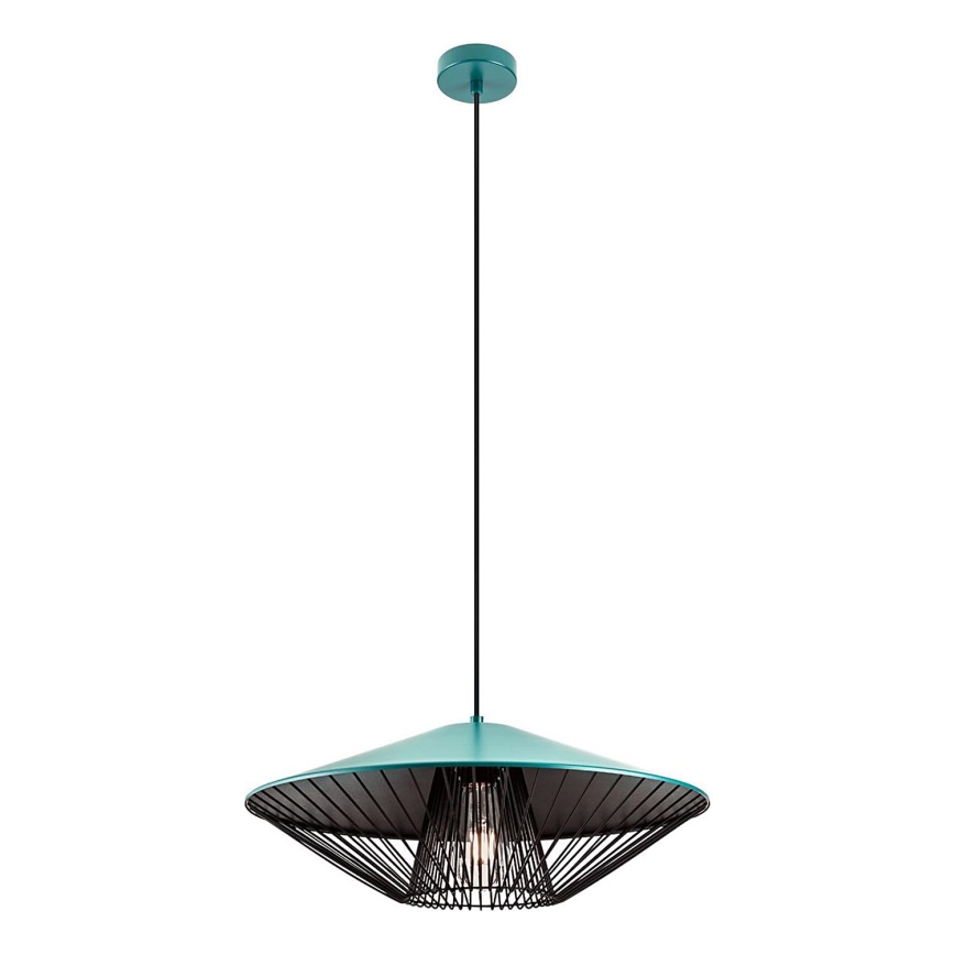 Redo 01-3010 - Závesný luster GRILL na lanku 1xE27/42W/230V Ø 49,5 cm čierna/tyrkysová