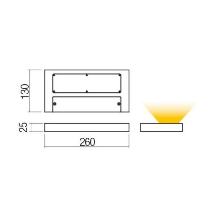 Redo 01-3016 - LED Nástenné svietidlo LAMINA 2xLED/15W/230V CRI 90 čierne