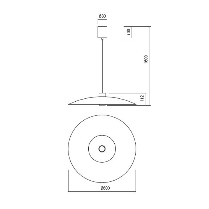Redo 01-3020 - LED luster na lanku LARS LED/14W/230V + LED/10W, priemer 60 cm, CRI 90, oranžová