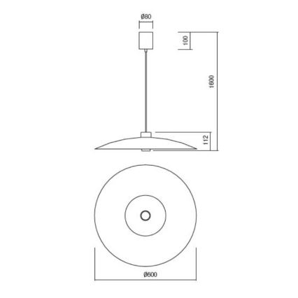 Redo 01-3021 - LED luster na lanku LARS LED/14W/230V + LED/10W pr. 60 cm CRI 90 čierny
