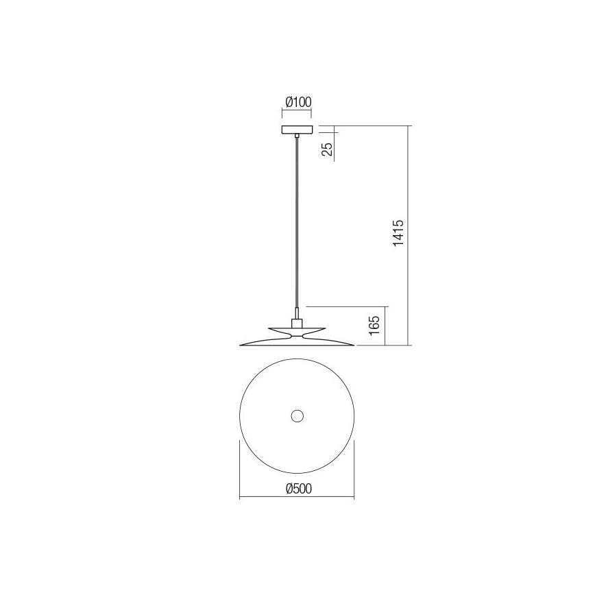 Redo 01-3049 - Závesný luster na lanku GUNNAR 1xE27/42W/230V priemer 50 cm oranžový