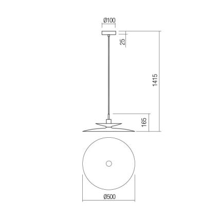 Redo 01-3050 - Závesný luster na lanku GUNNAR 1xE27/42W/230V pr. 50 cm zelený