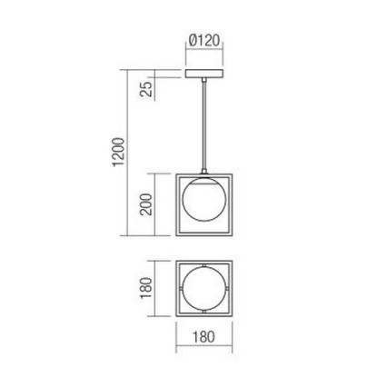 Redo 01-3056 - Luster na lanku ZODIAC 1xE14/28W/230V