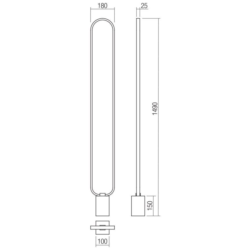 Redo 01-3063 - LED Stmievateľná stojacia lampa ADO LED/24W/230V čierna