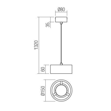 Redo 01-3099 - LED Luster na lanku PUNKT LED/6W/230V pr. 15 cm biela