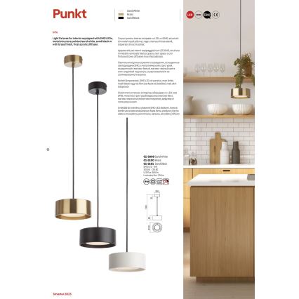 Redo 01-3100 - LED luster na lanku PUNKT LED/6W/230V pr. 15 cm mosadz