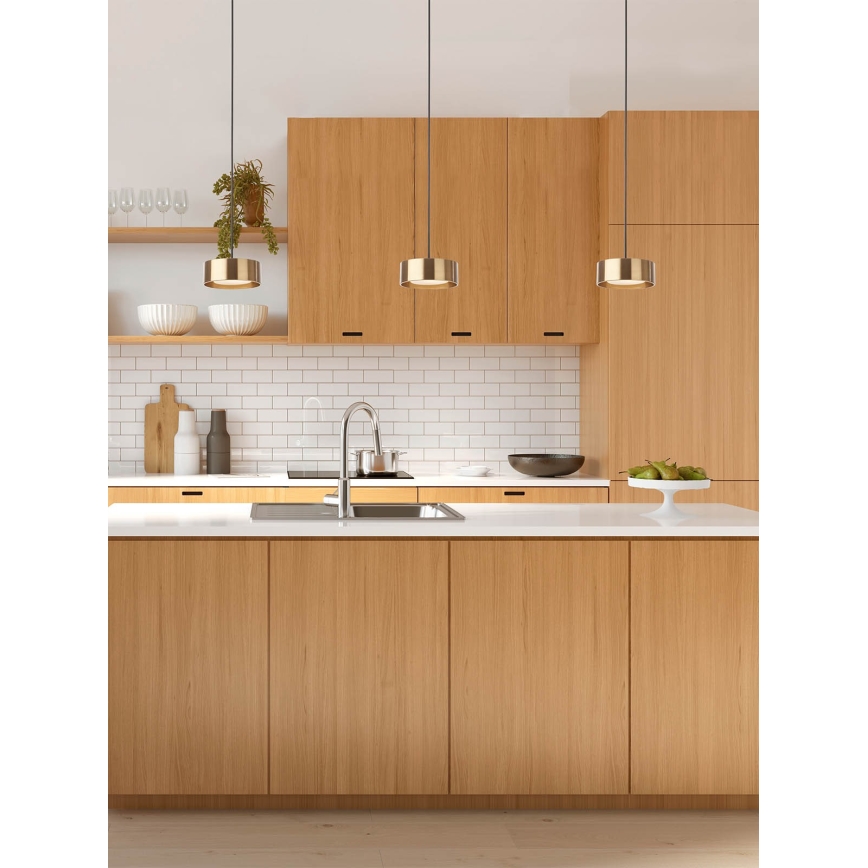 Redo 01-3100 - LED luster na lanku PUNKT LED/6W/230V pr. 15 cm mosadz