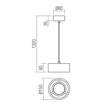 Redo 01-3101 - LED Luster na lanku PUNKT LED/6W/230V pr. 15 cm čierna