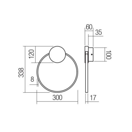 Redo 01-3102 - LED Nástenné svietidlo ATOM LED/11W/230V pr. 30 cm