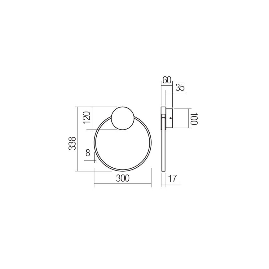 Redo 01-3102 - LED Nástenné svietidlo ATOM LED/11W/230V pr. 30 cm