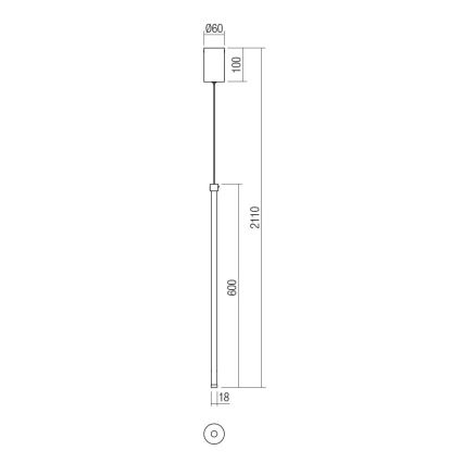 Redo 01-3115 - LED Luster na lanku TABOO LED/9W/230V mosadz