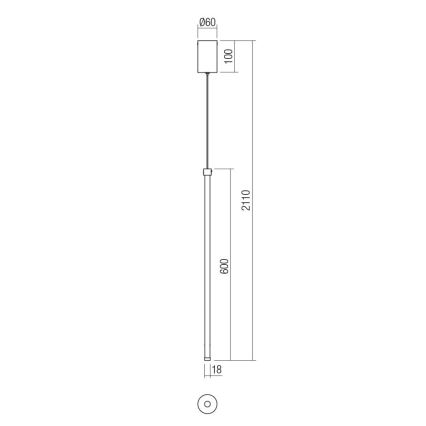 Redo 01-3116 - LED Luster na lanku TABOO LED/9W/230V čierna