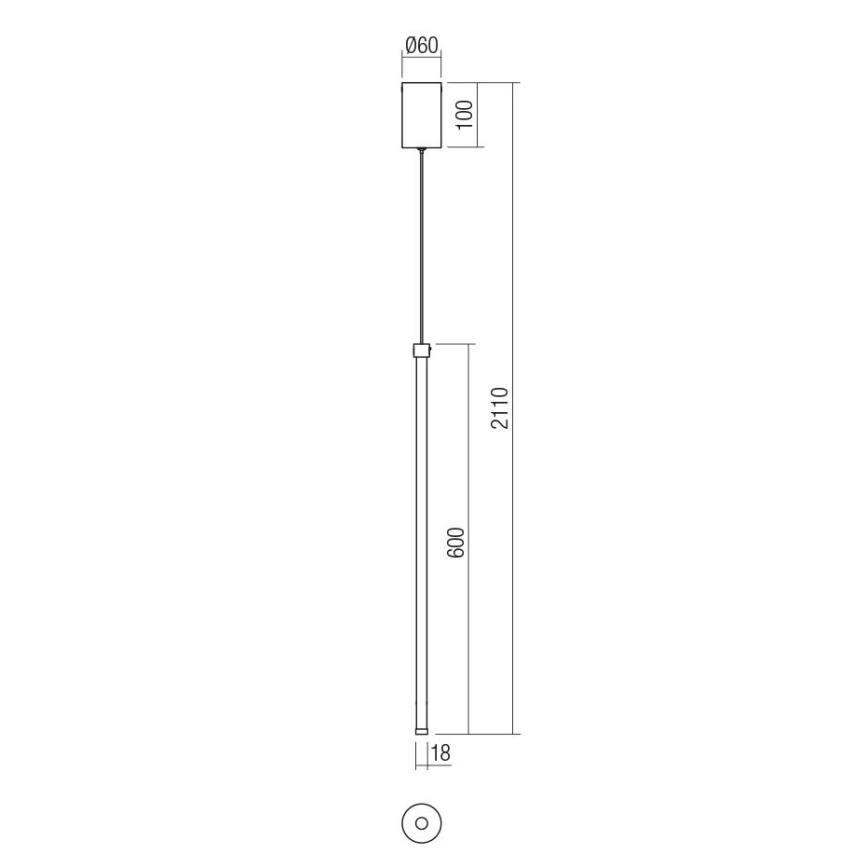 Redo 01-3116 - LED Luster na lanku TABOO LED/9W/230V čierna
