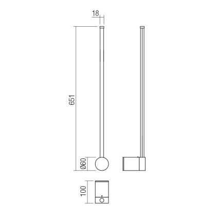 Redo 01-3121 - LED Nástenné svietidlo TABOO LED/9W/230V mosadz