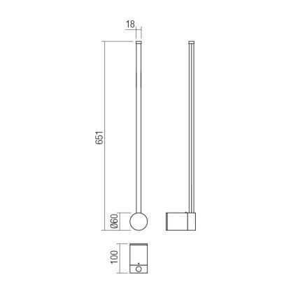 Redo 01-3122 - LED Nástenné svietidlo TABOO LED/9W/230V čierna