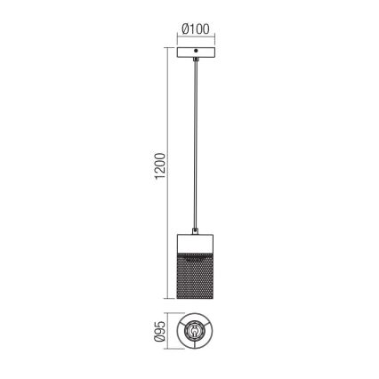 Redo 01-3141 - Luster na lanku STEM 1xE27/42W/230V