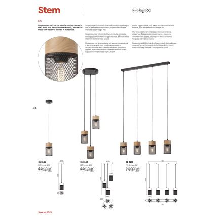 Redo 01-3143 - Luster na lanku STEM 4xE27/42W/230V