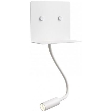 Redo 01-3210 - LED Nástenné bodové svietidlo MOKA LED/6W + LED/3W/230V USB CRI90 biela