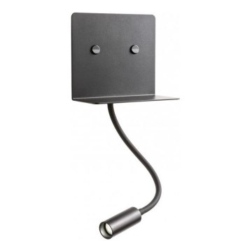 Redo 01-3211 - LED Nástenné bodové svietidlo MOKA LED/6W + LED/3W/230V USB CRI90 čierna