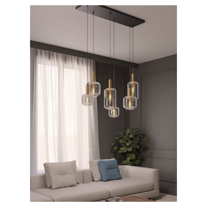 Redo 01-3215 - Luster na lanku BRINA 6xE27/23W/230V